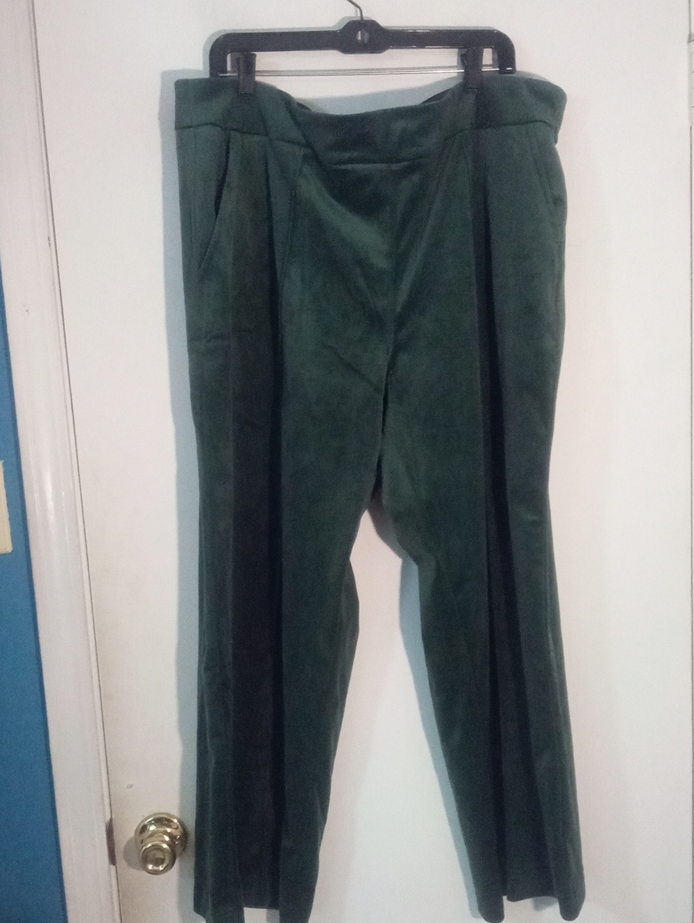 * Just My Size Forest Green Velvet Tailored Pants 2X Plus New NWOT